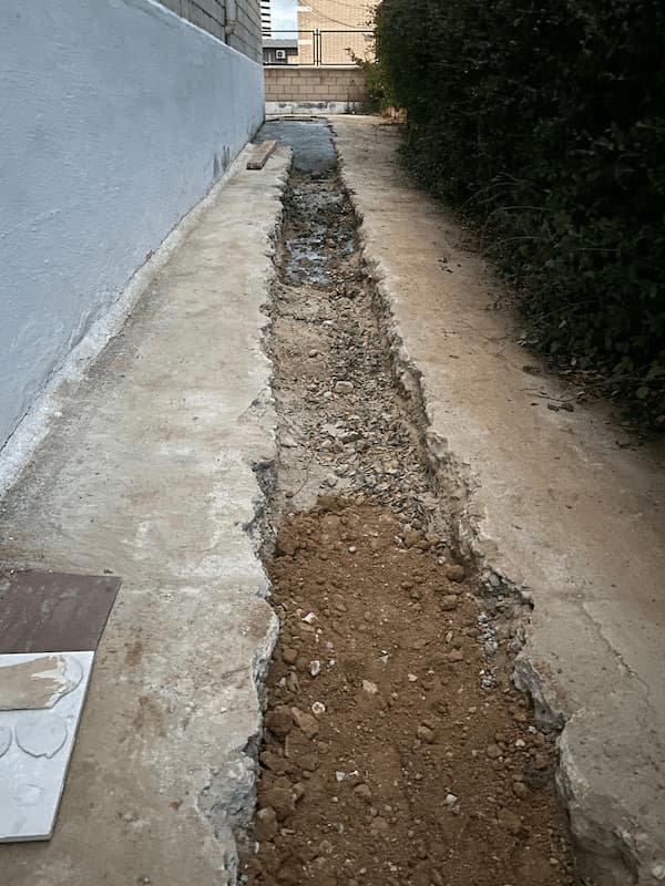 Detalle de llenado de zanja